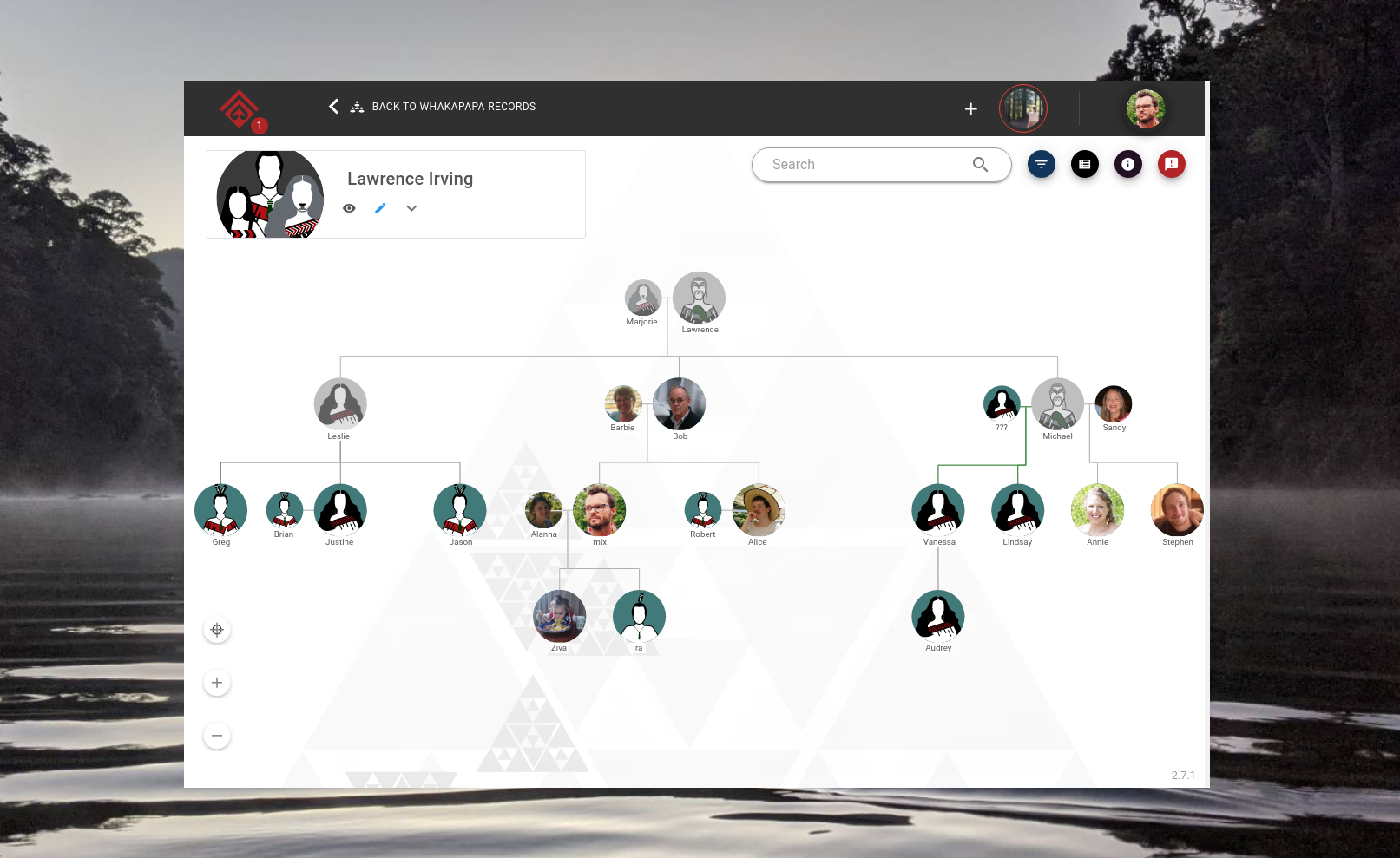Screenshot a family tree in Āhau